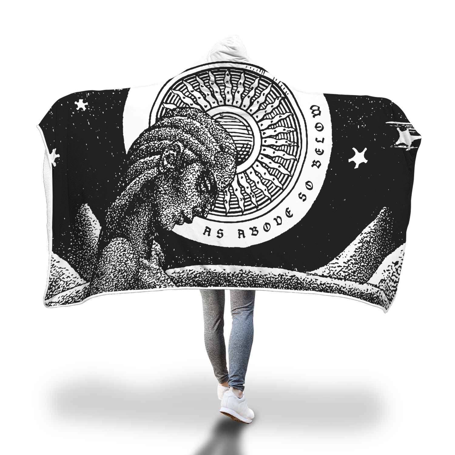 As above so below wiccan hooded blanket