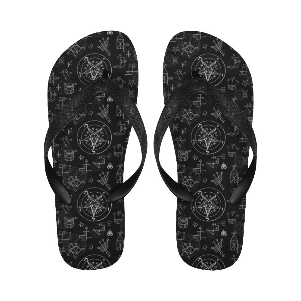 The Sigil Of Baphomet Flip Flops