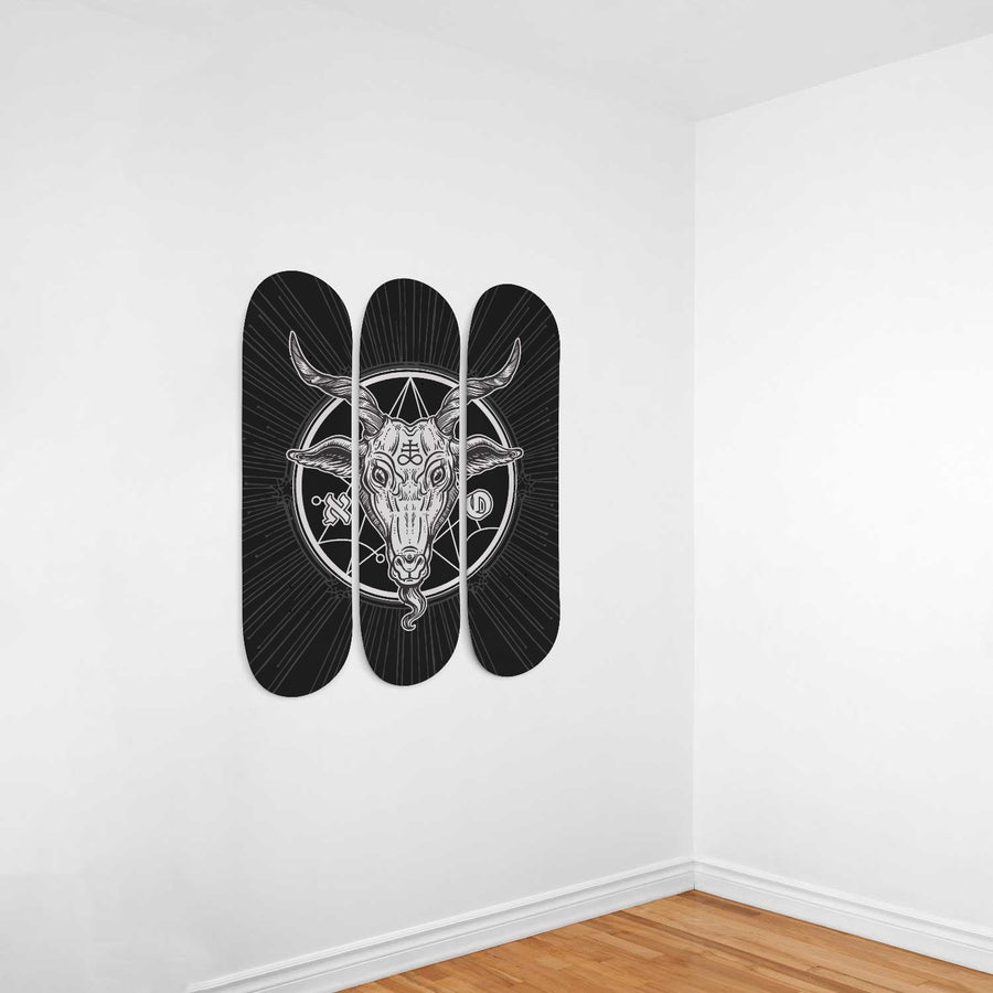 The Goathead Necronomicon 3 deck Skateboard Wall Art Set