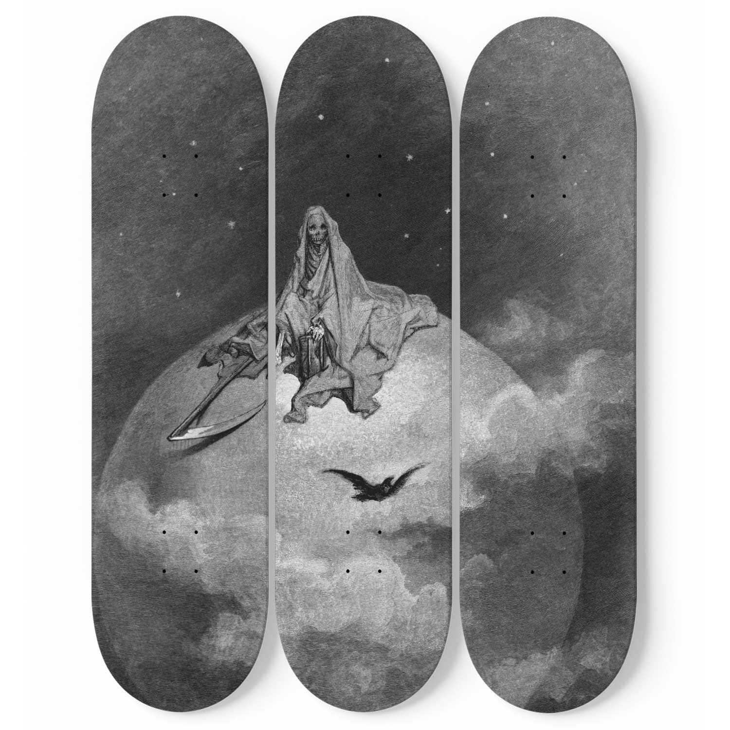 The Raven 3deck Skateboard Wall Art Set