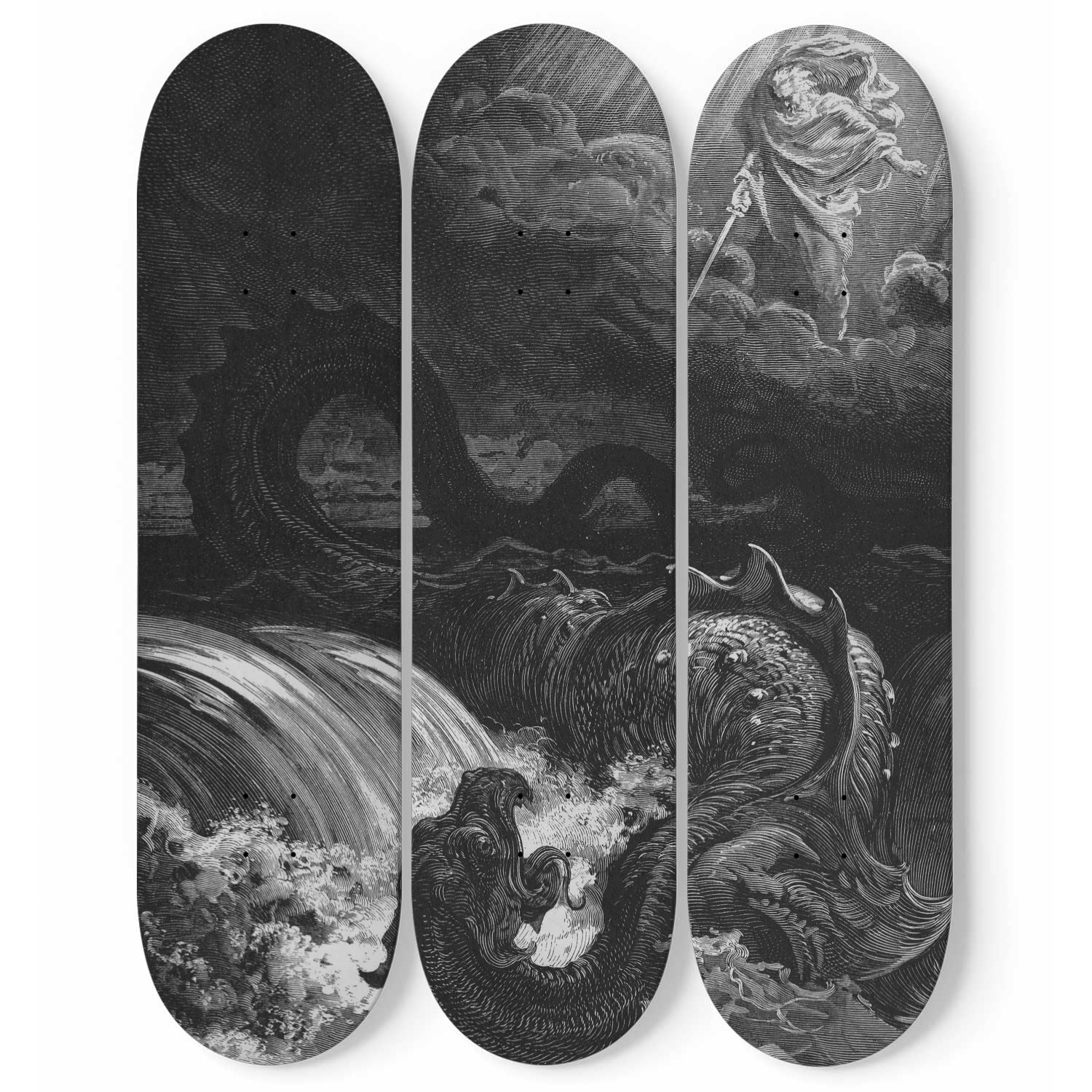 The Leviathan 3deck Skateboard Wall Art Set