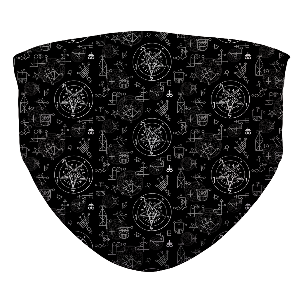 black baphomet musk Sublimation Face Mask