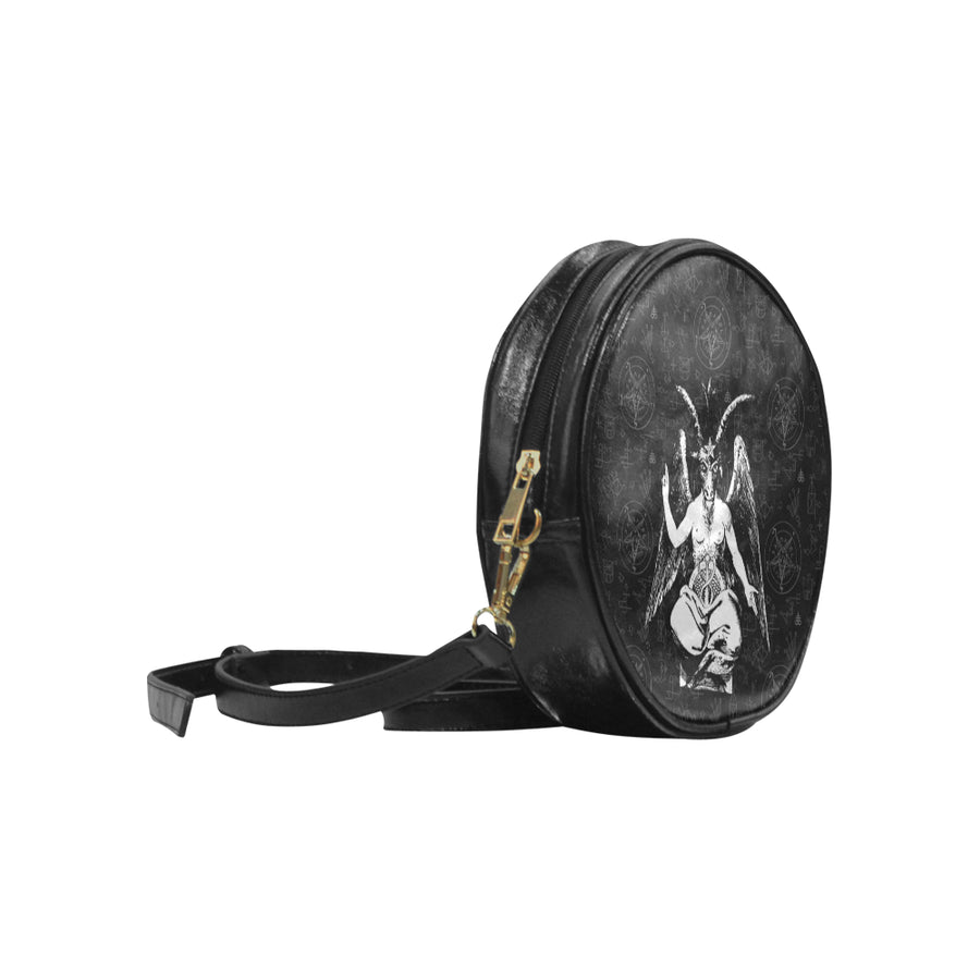 The BAPHOMET SIGIL Round Messenger Bag