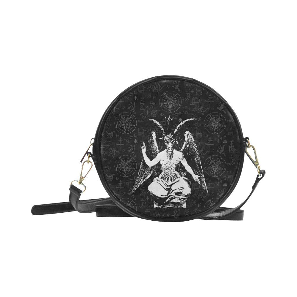 The BAPHOMET SIGIL Round Messenger Bag