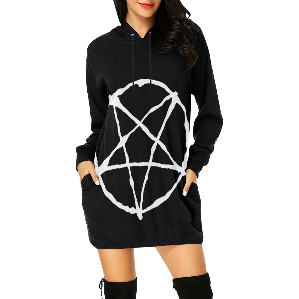 Women's Pentagram Hoodie Mini Dress