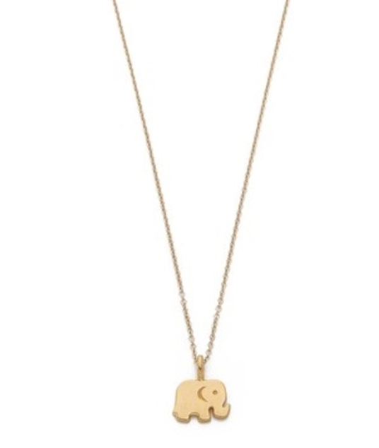 Good luck elephant pendant necklace, gold plated clavicle chains - aleph-zero