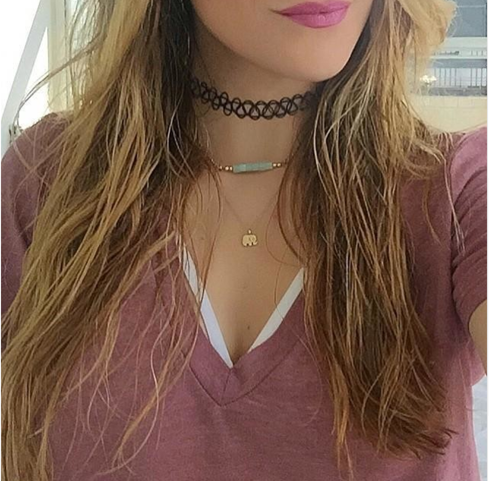 Good luck elephant pendant necklace, gold plated clavicle chains - aleph-zero