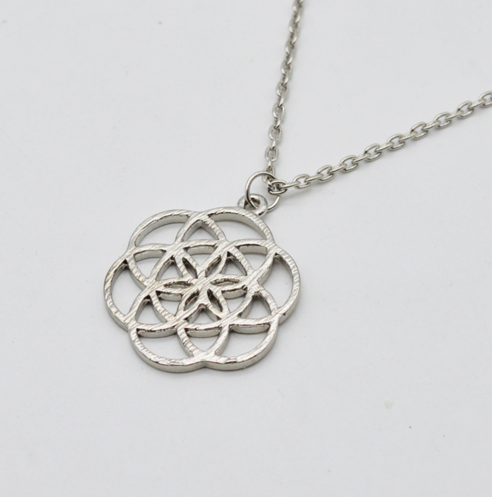 Flower of life  kabbalah sacred geometry  mandala necklace - aleph-zero