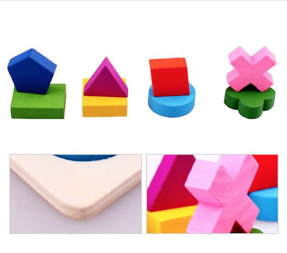 Wooden Learning Geometry Educational Puzzle, Montessori -  Early Learning - aleph-zero