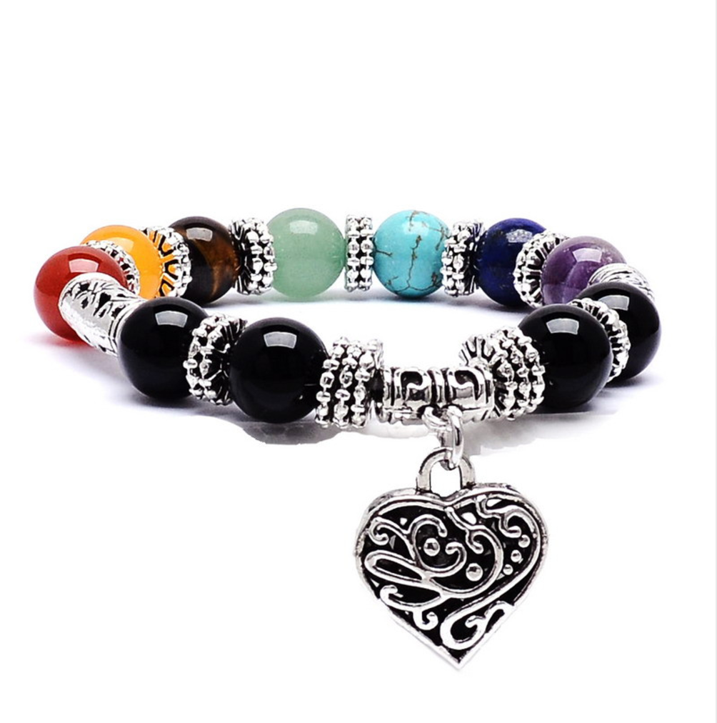 7 Chakra Reiki Healing Heart Bracelet - aleph-zero