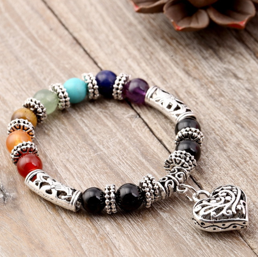 7 Chakra Reiki Healing Heart Bracelet - aleph-zero