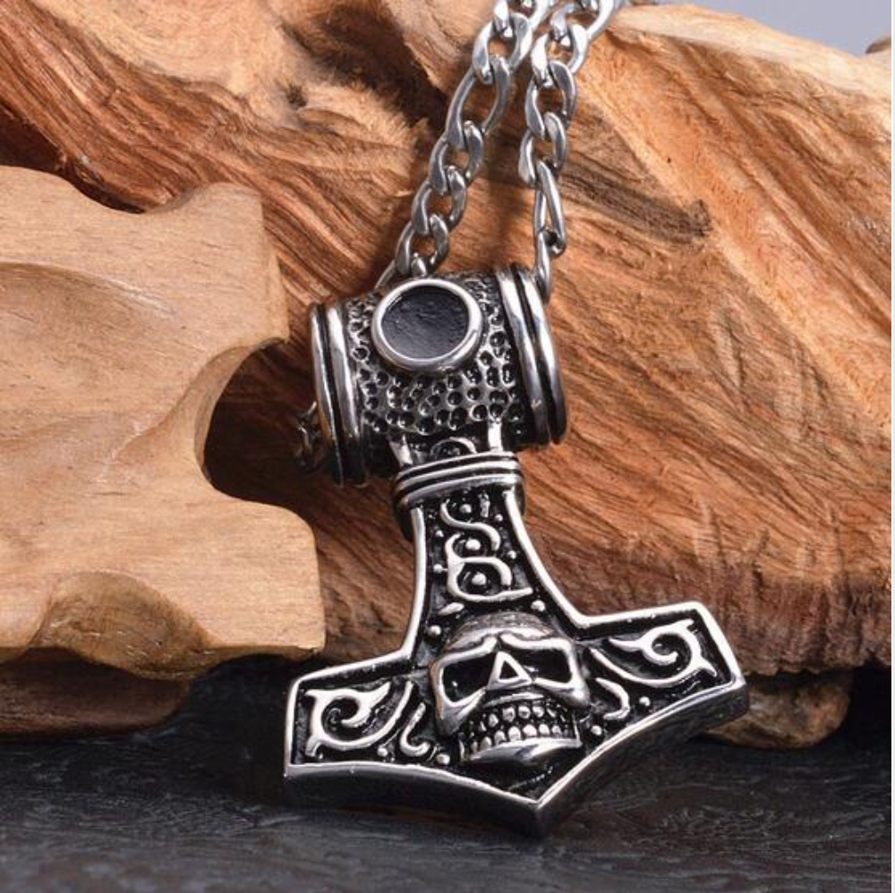 Thor hammer skull jewellery charm