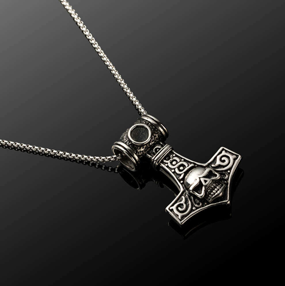 Thor hammer skull jewellery charm