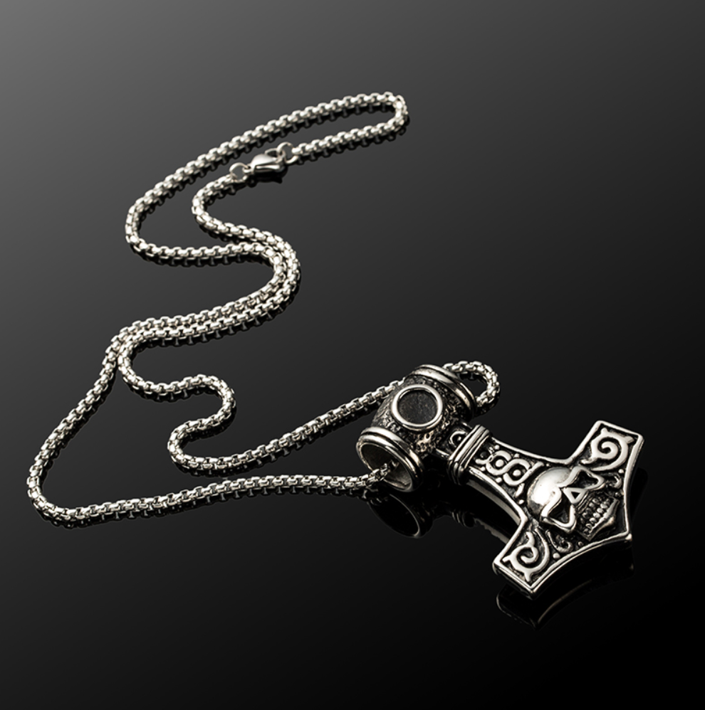 Thor hammer skull jewellery charm