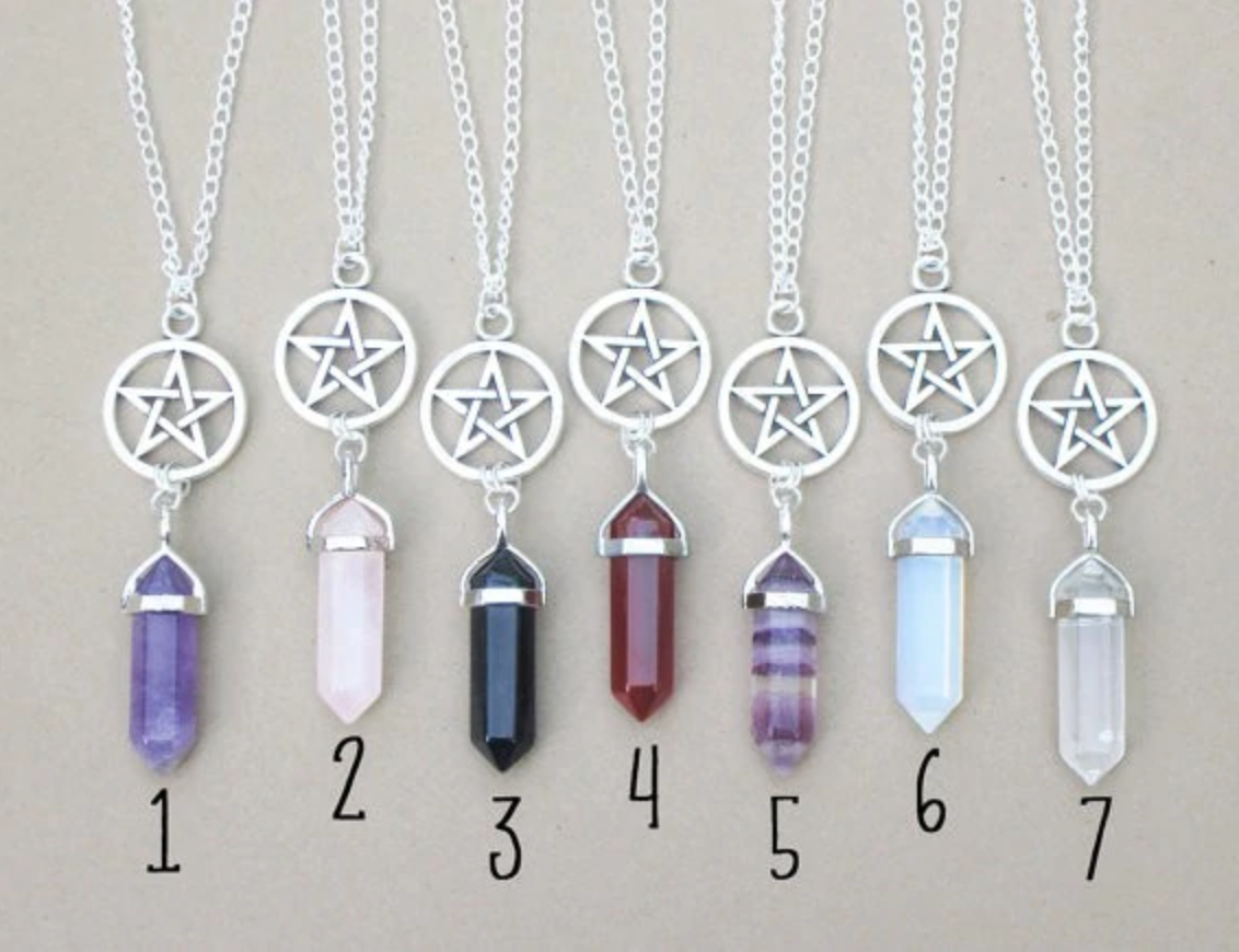 Handmade Crystal Pentagram Necklace