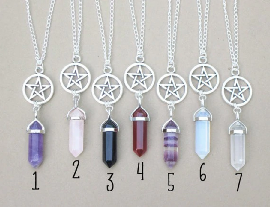 Handmade Crystal Pentagram Necklace