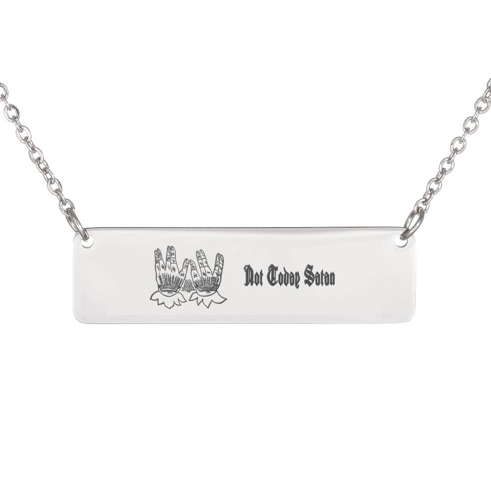 Not Today Satan Bar Necklace