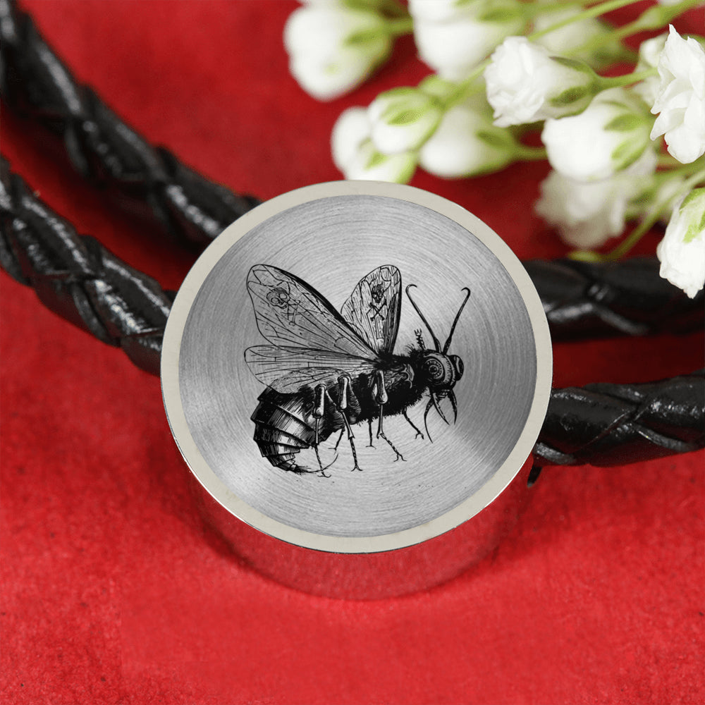 Defining the Demonic woven leather charm bracelet