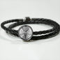Sigil of Baphomet woven leather charm bracelet