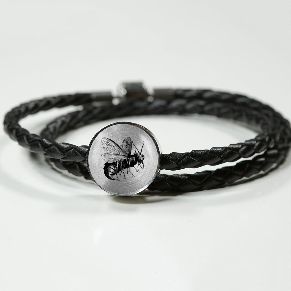 Defining the Demonic woven leather charm bracelet