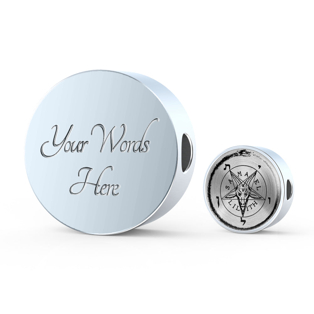 Sigil of Baphomet woven leather charm bracelet