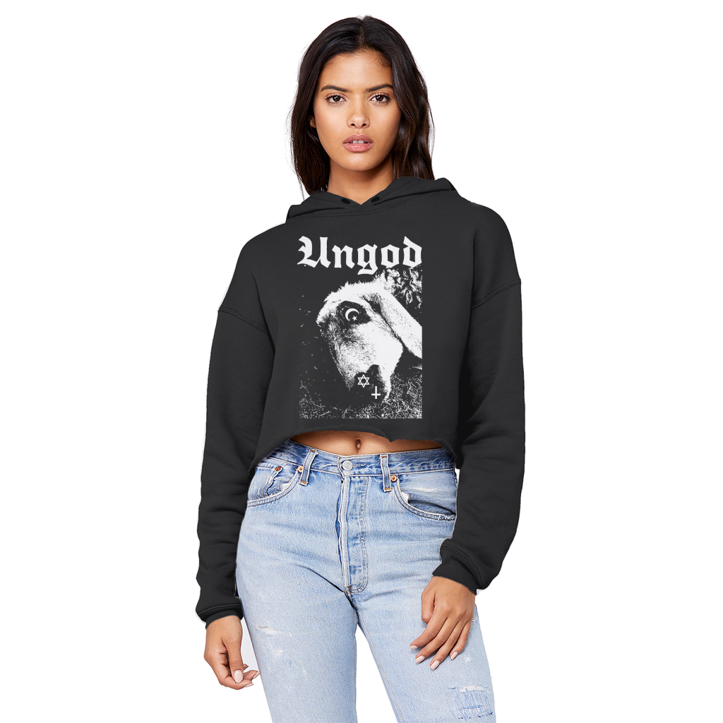 Ungod Unisex Cropped Raw Edge Boyfriend Hoodie
