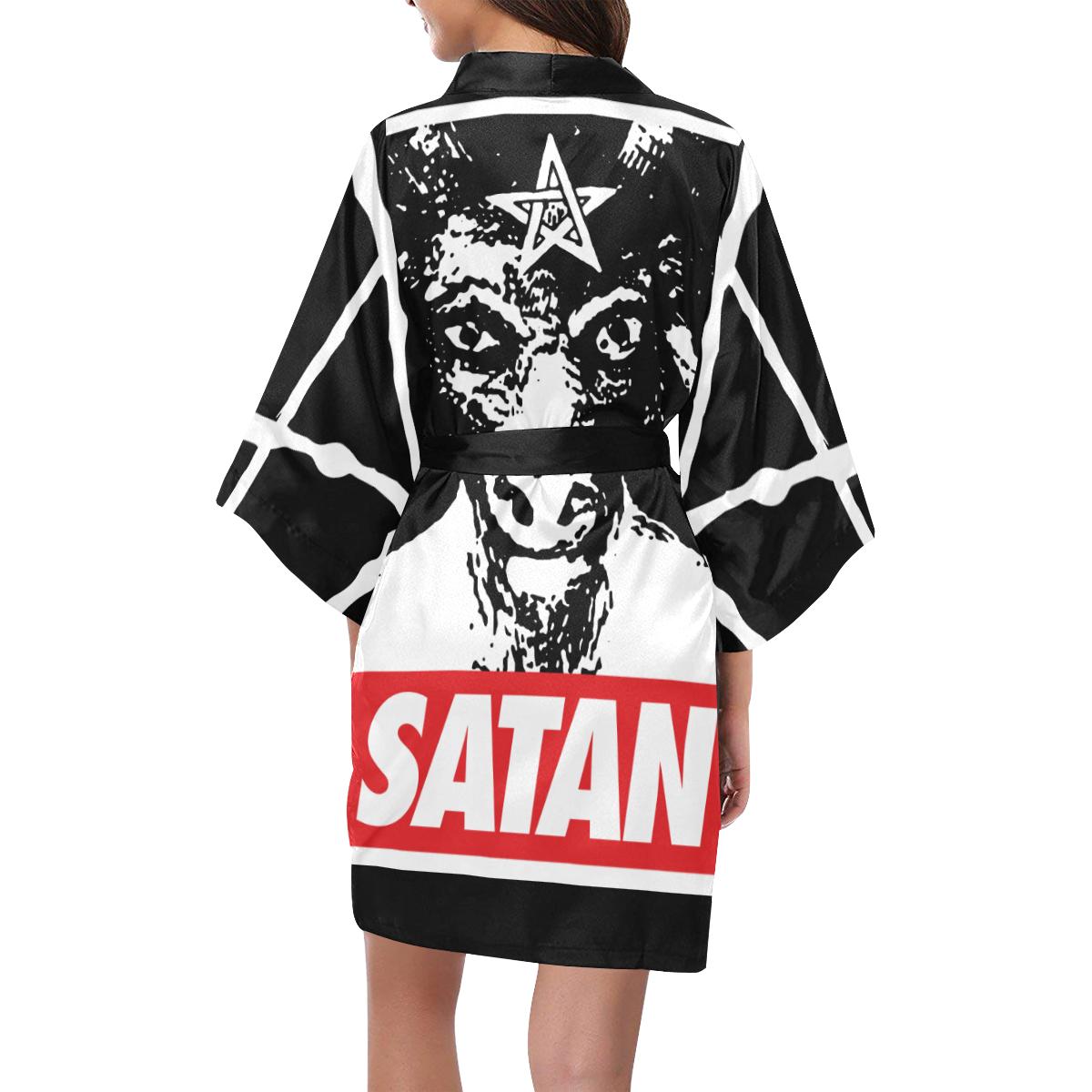 The Satanic  Women's Short Kimono Robe