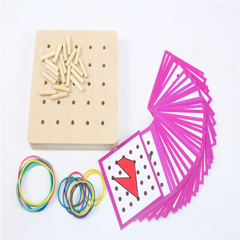 Montessori Creative Graphics Rubber Tie Nail Boards with Cards - aleph-zero
