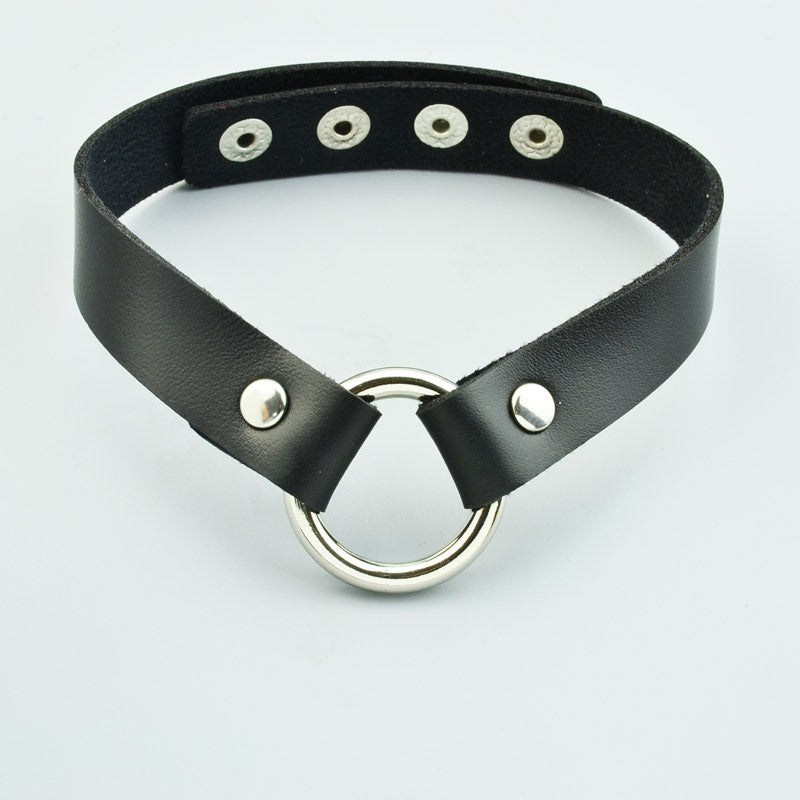 Leather choker necklace - aleph-zero
