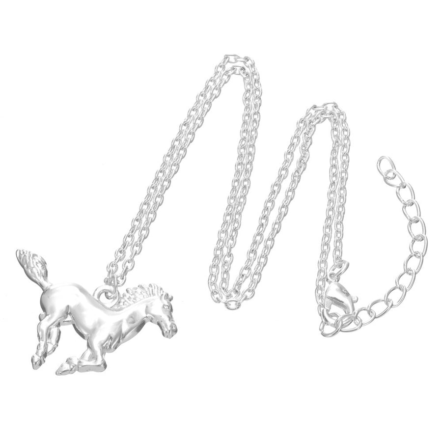 Shiny Silver Plated Horse Pendant Necklace. Best Jewellry Gift for Cowgirl and Horse Lovers - aleph-zero