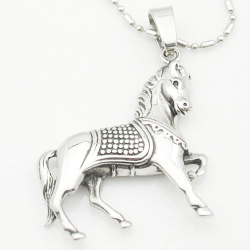 Gothic Horse vintage design necklace - aleph-zero
