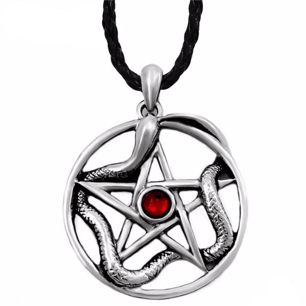 Powerful Snake Pentacle Pentagram Necklace - aleph-zero