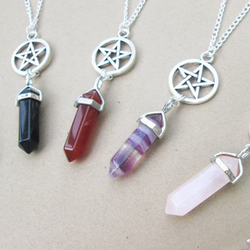 Handmade Crystal Pentagram Necklace