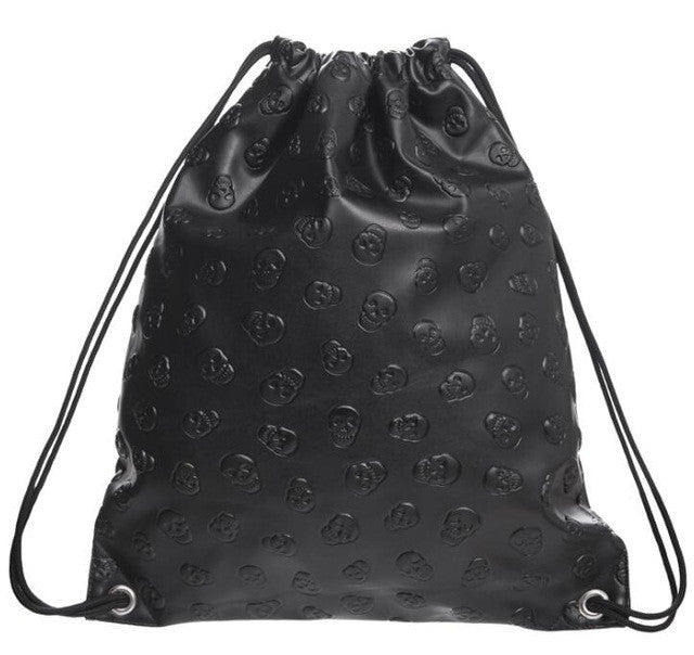 Skull leather pu backpack - aleph-zero