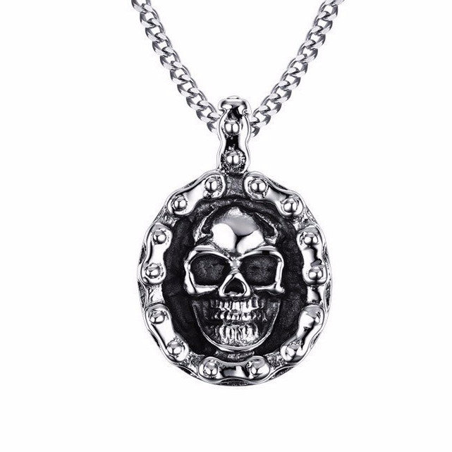 Skull rider stainless steel Necklace - aleph-zero