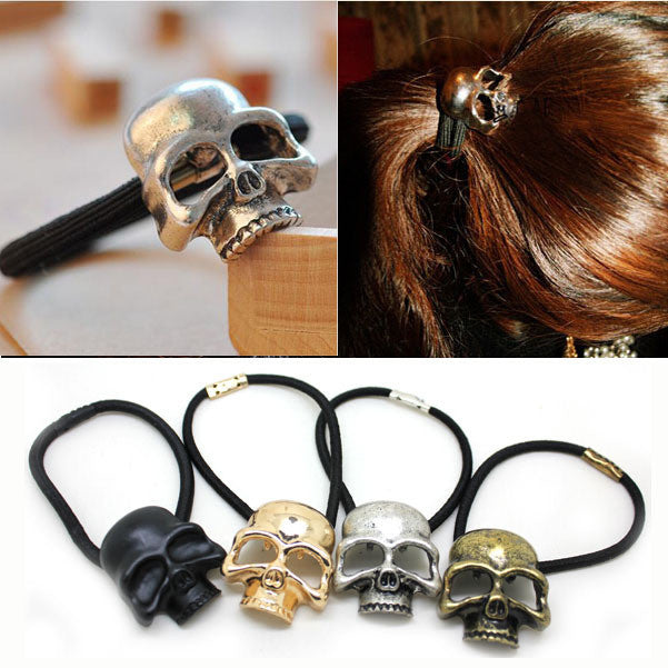Metal Skull Elastic Hair Bands Accessories - aleph-zero