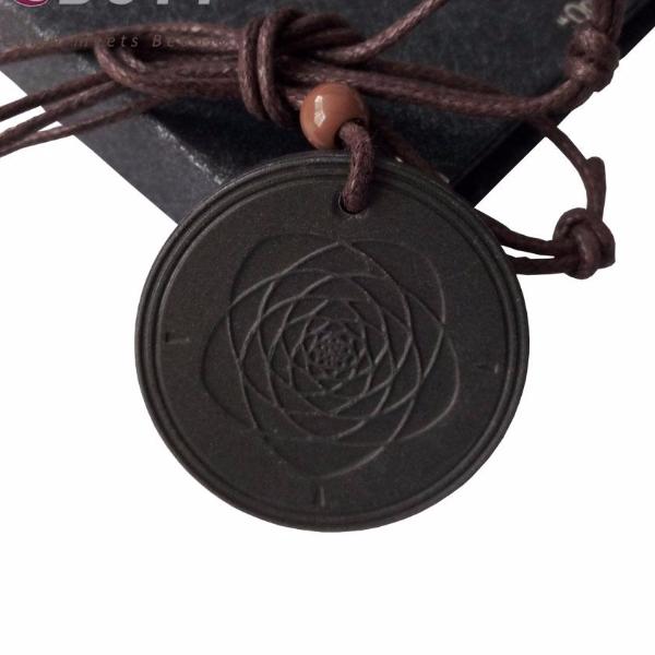 Flower Of Life Quantum Pendant with Scalar Ions Lava Stone - aleph-zero