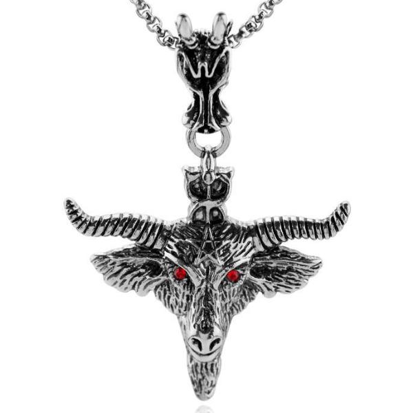 Red Eye Baphomet  Amulet Sabbatic Necklace