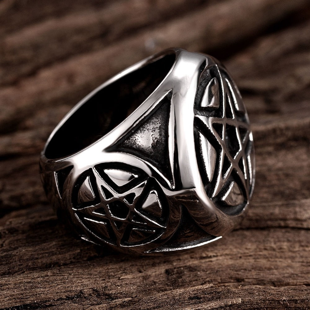 The powerful stainless steel Pentagram Ring
