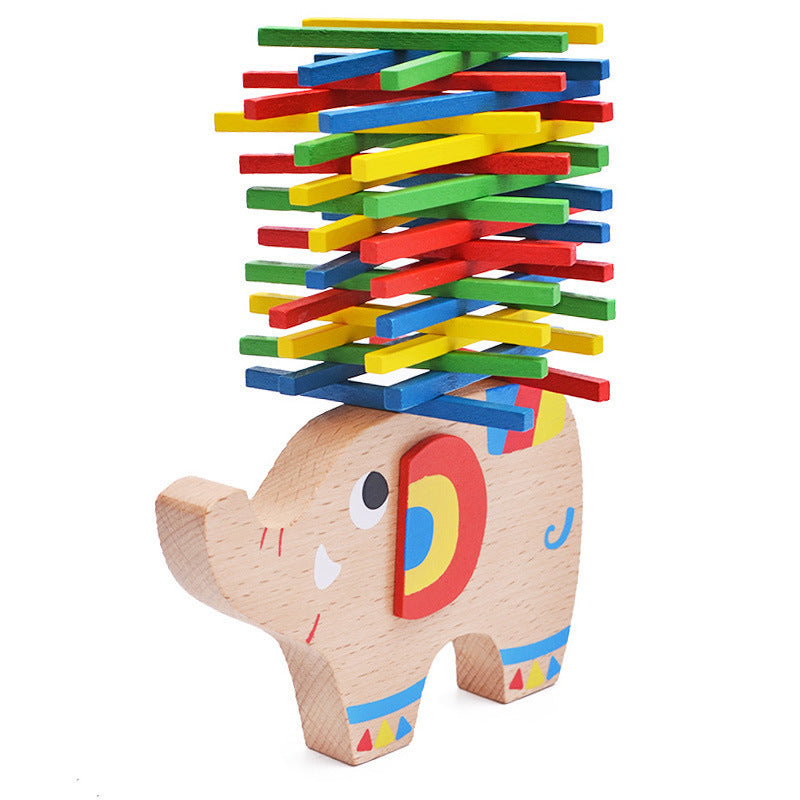 Montessori Educational Elephant Wood Balance Game. - aleph-zero