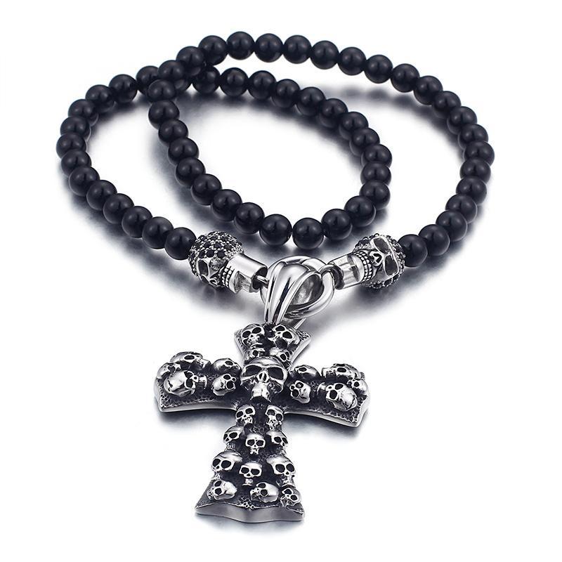 The powerful Black Skull Pendant Necklace.