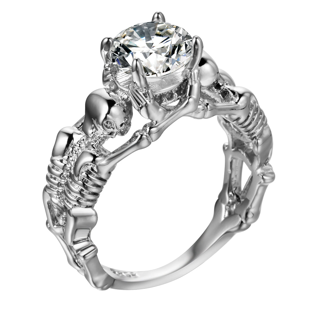 Ghost evil Skull CZ Ring - aleph-zero
