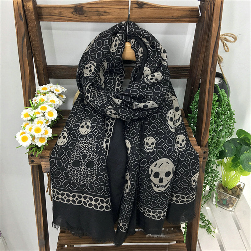 Diamond Skull Printed Scarf