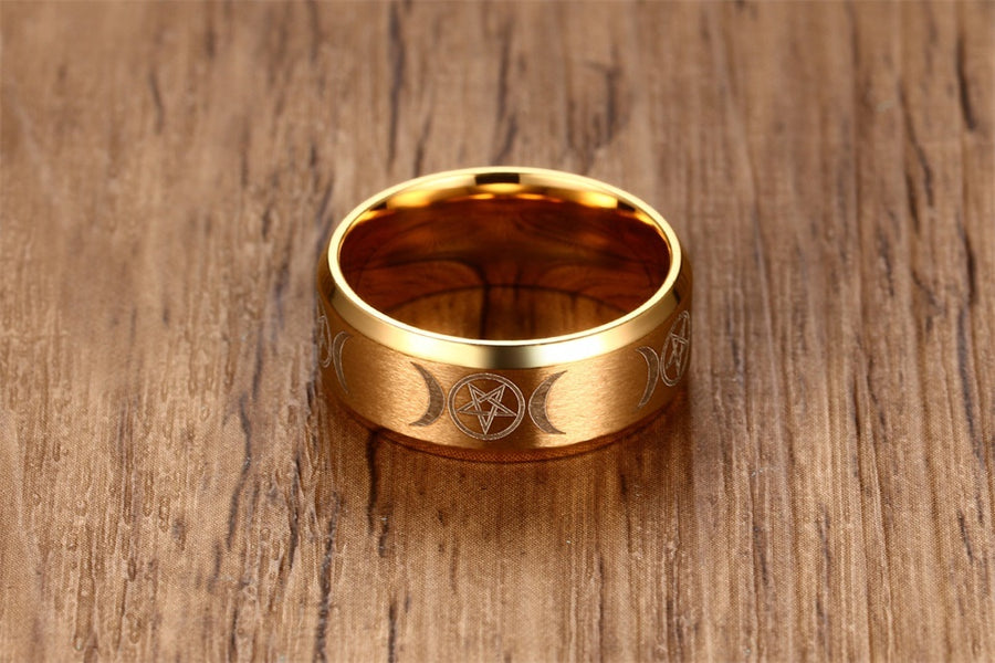 Triple Goddess Pentacle Ring