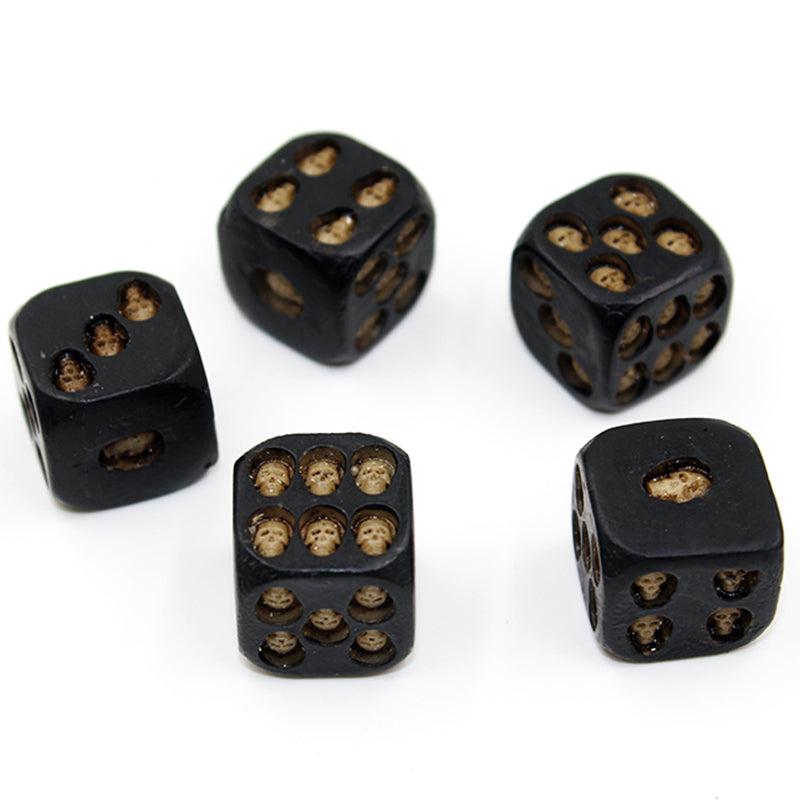 5 Nemesis Black Skull Grinning poker dice - aleph-zero