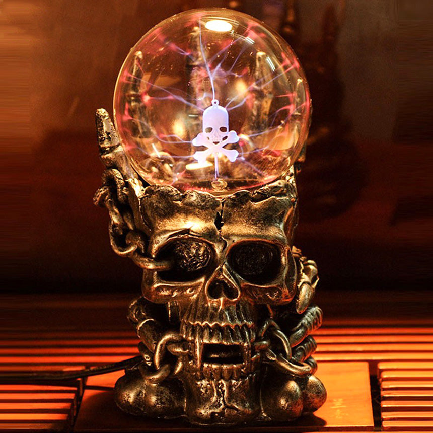 Supernatural Skull Head Magic Glass Ball Night Light Novelty Lamp New Light-emitting Tatic Plasma Touch Table Lights Luminaria