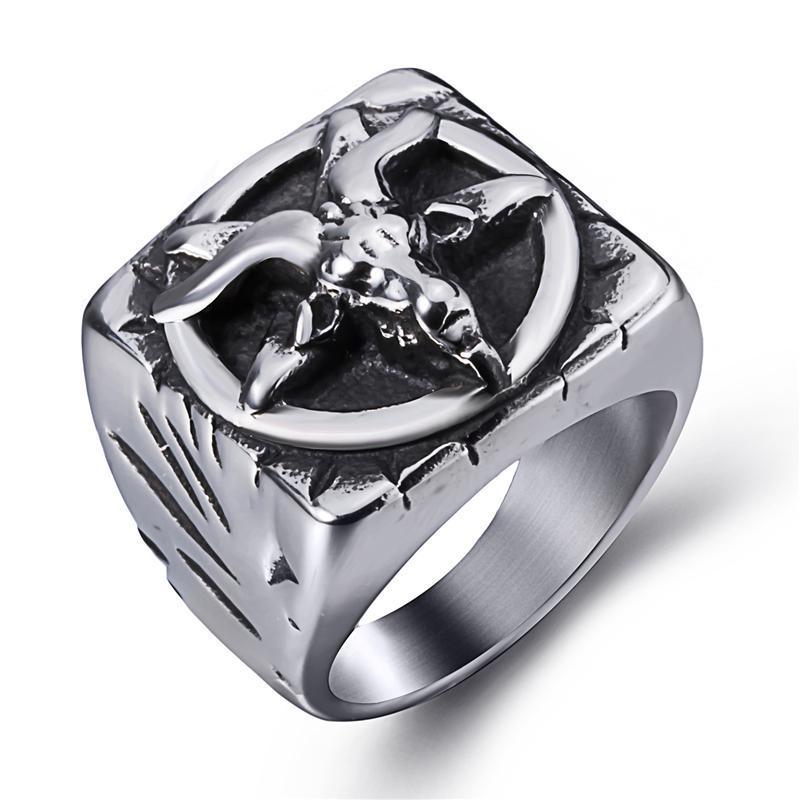 Baphomet Pentagram Devil Ring