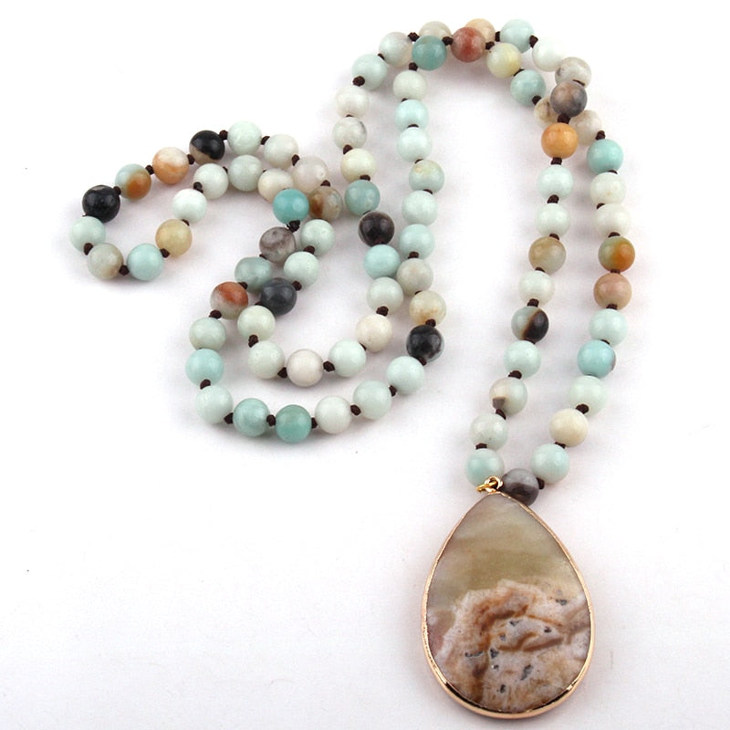 Megickal Bohemian Knotted Stone Pendant Necklaces