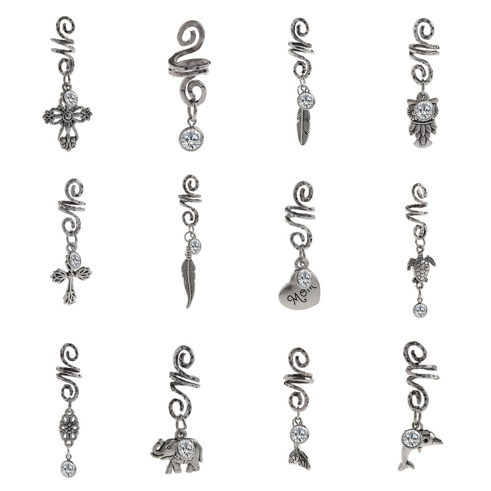 Hair Cubic Zirconia Crystal Spiral