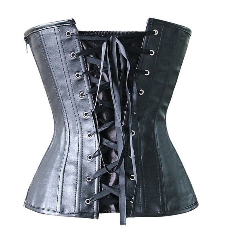 Gothic Leather corset waist trainer - aleph-zero